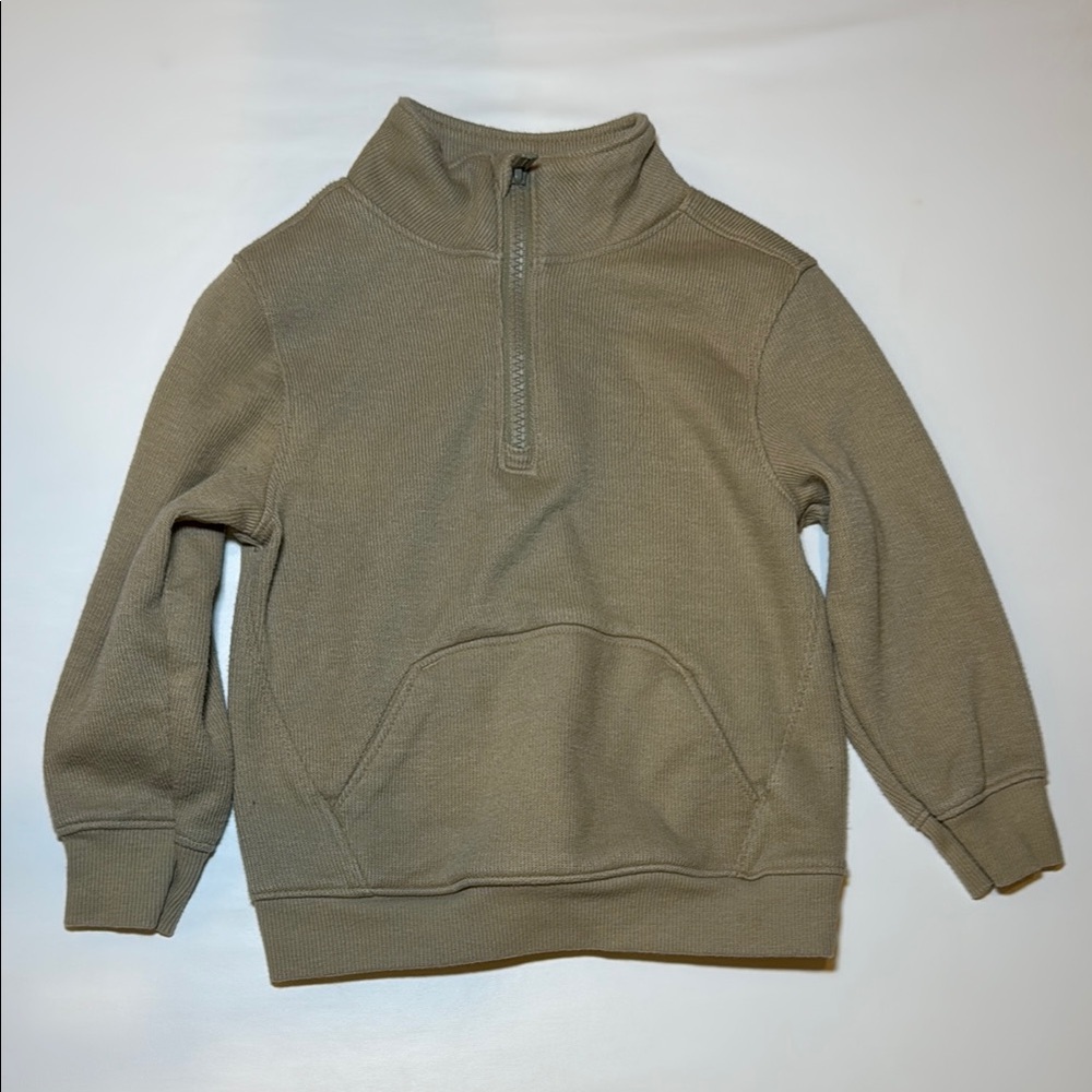 Old Navy Toddler Boy French Rib Quarter-Zip Sweater Beige Size 3T - Picture 2 of 7